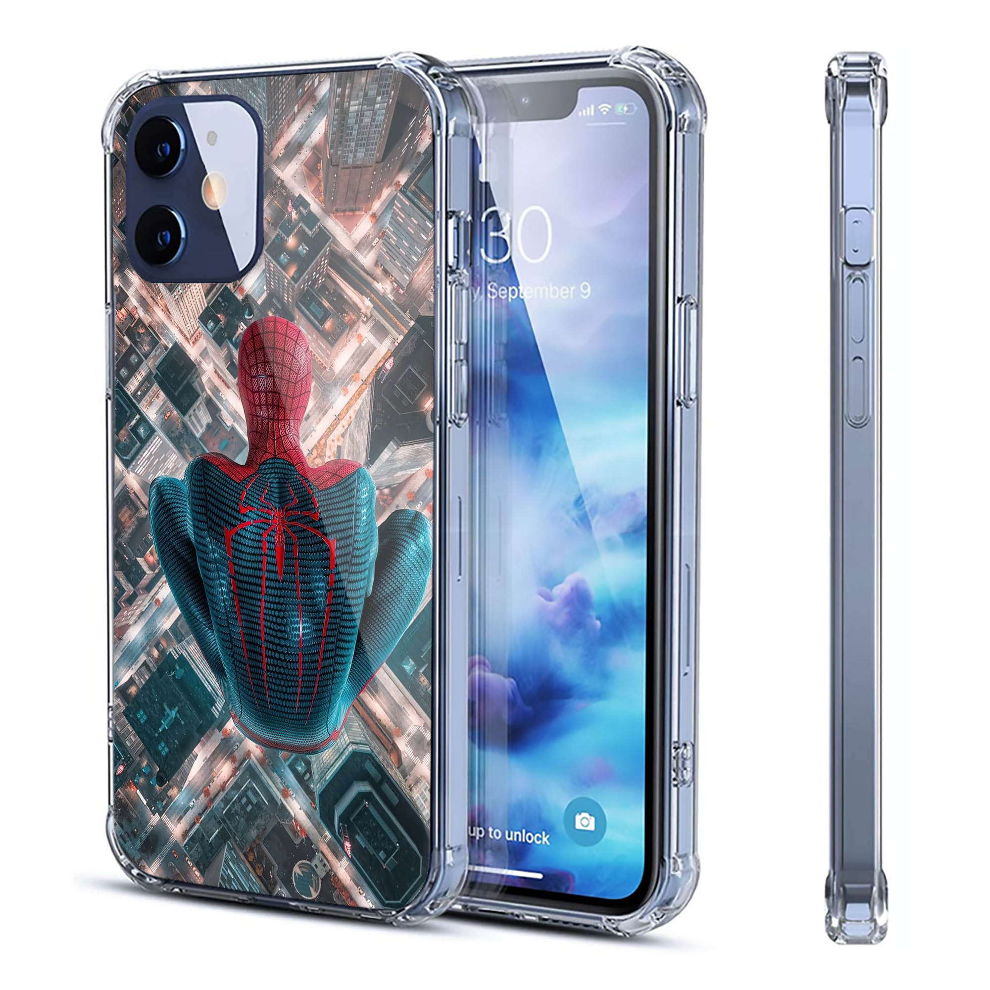 （画像用） Spider Man スパイダーマン 【iPhone 12シリーズ対応】透明スマホケース（クリアソフトケース）